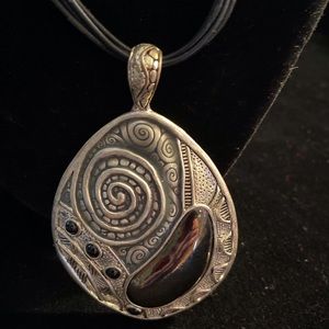 Chicos 23” Stunning Bronze & Pewter Pendant